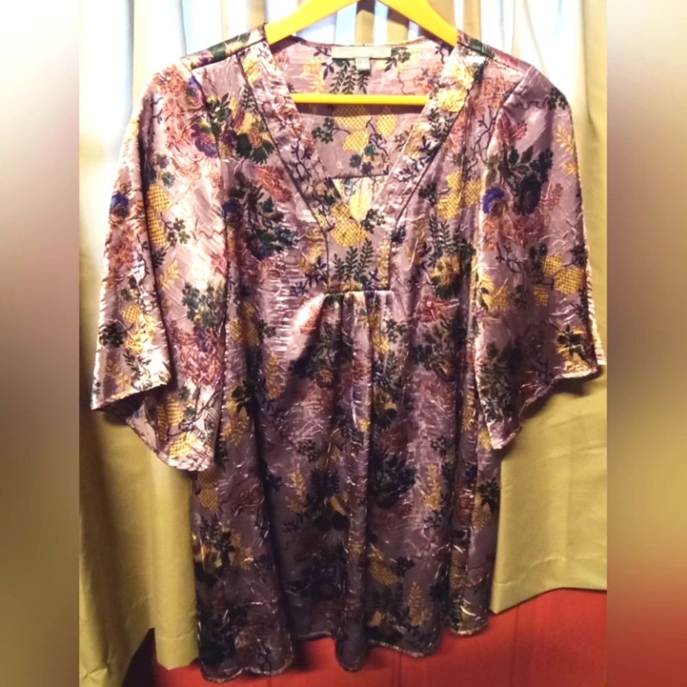 New york collection Purple satin tunic